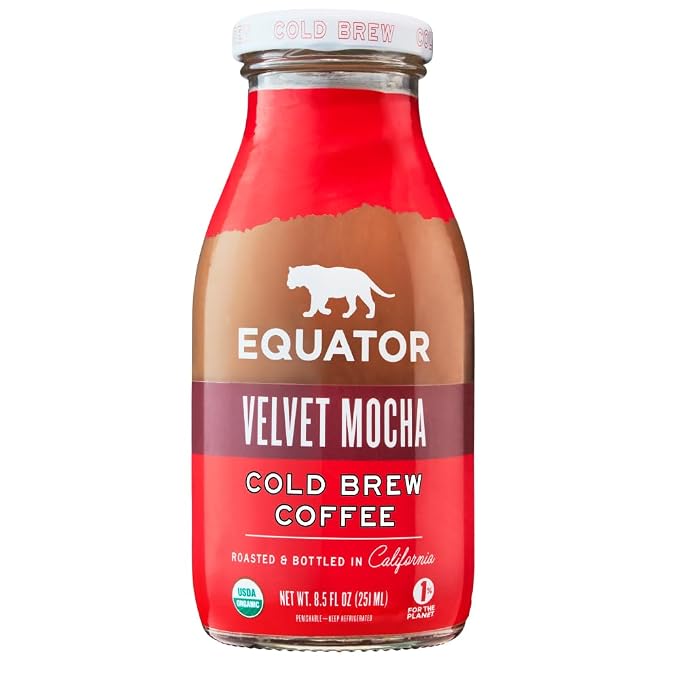 Equator Coffees, Organic Velvet Mocha Cold Brew Coffee, 8.5 Fl Oz